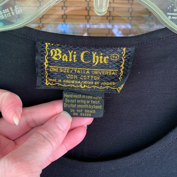 Vintage Bali Chic Sequin America Flag Shirt Patriotic 90s Y2K July 4th One Size - Picture 5 of 11